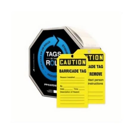 Accuform Caution, PF-Cardstock, 6-5/8 in Width, 3-5/8 in Height TAR136